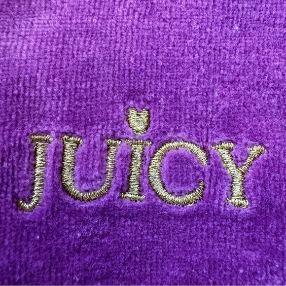 Juicy Couture Velour Y2K Hoodie Track Jacket Girls 2T Purple Gold Kids - Picture 5 of 9